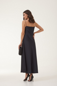 Платье из сатина миди с нерегулируемыми бретелями T.N.D М230 черный - фото 4