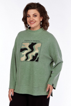 Джемпер с воротником стойка и дизайнерской печатью Jurimex 3252 - фото 5