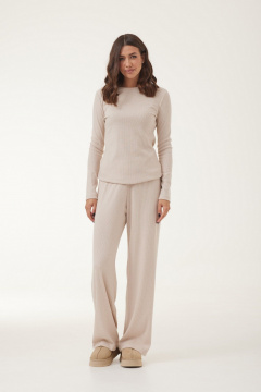 Двухпредметный комплект из трикотажа джемпер и брюки T.N.D М436 бежевый - фото 3