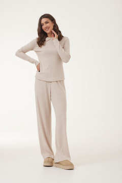 Двухпредметный комплект из трикотажа джемпер и брюки T.N.D М436 бежевый - фото 2