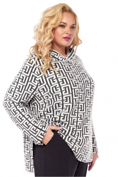 Джемпер свободного кроя с капюшоном из трикотажа LaKona 11651 черно-белый - фото 2