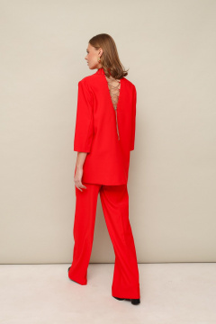 Красный жакет и брюки из костюмной ткани PUR PUR 11-296/3 - фото 4