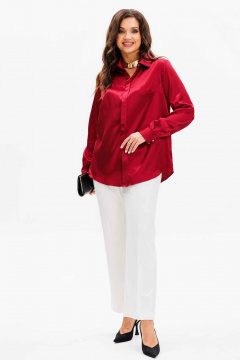 Брюки зауженные к колену с расклешением и поясом Mislana 1048бр белый - фото 2