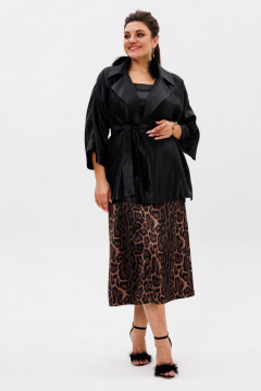 Жакет-рубашка с поясом и кимоно рукавами Anelli 1508 затмение - фото 4