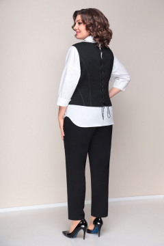 Жилет приталенный из вискозы с люрексом VOLNA 1225 черный - фото 2