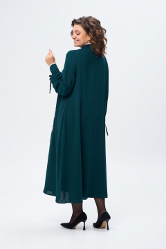 Платье свободное макси из легкого текстаиля Michel chic 2170 изумрудный - фото 5