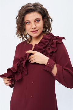 Платье с рюшей и оборками из костюмной ткани Angelina & Сo 1193 - фото 5