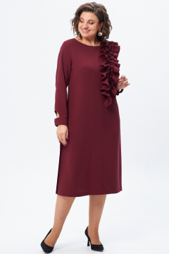 Платье с рюшей и оборками из костюмной ткани Angelina & Сo 1193 - фото 2