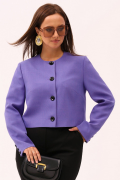 Укороченный жакет из однотонной ткани в стиле casual Angelina & Сo 1195 - фото 2