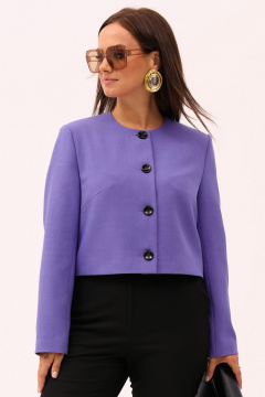 Укороченный жакет из однотонной ткани в стиле casual Angelina & Сo 1195 - фото 1