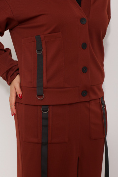 Демисезонный кардиган с юбкой на каждый день BegiModa 3077 терракот - фото 4