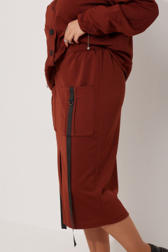 Демисезонный кардиган с юбкой на каждый день BegiModa 3077 терракот - фото 3