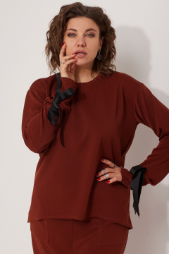 Демисезонный комплект свитшот и юбка в стиле casual BegiModa 3078 терракот - фото 5