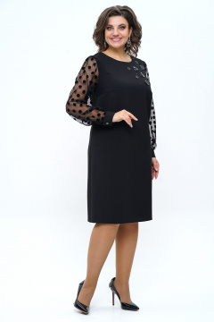 Платье черное, нарядное, сетка и текстиль Alani Collection 2253 - фото 3