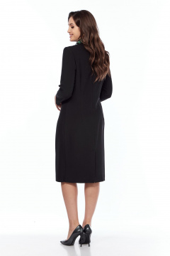 Платье с комбинированными тканевыми вставками на каждый день Vilena 1021 черный-зелены_леопард - фото 4