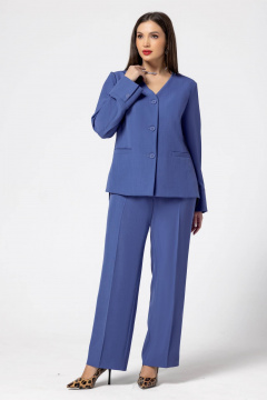 Костюм брючный с жакетом и прямыми брюками Gold Style 2679 джинс - фото 4