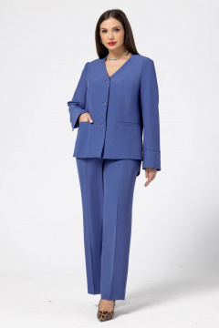 Костюм брючный с жакетом и прямыми брюками Gold Style 2679 джинс - фото 3