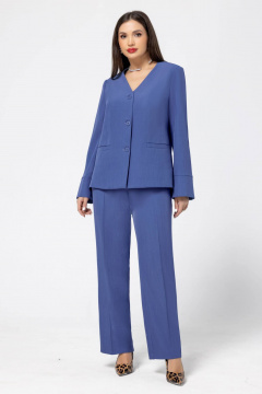 Костюм брючный с жакетом и прямыми брюками Gold Style 2679 джинс - фото 2