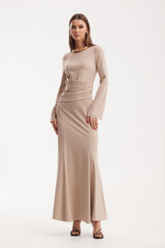 Платье приталенное макси из трикотажа с драпировкой N.O.W. 1513 - фото 5