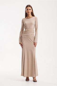 Платье приталенное макси из трикотажа с драпировкой N.O.W. 1513 - фото 3