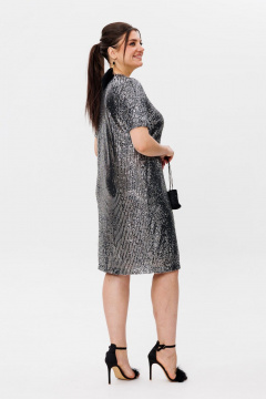 Платье из пайеток с V-образным вырезом нарядное Anelli 1441 звездное_небо - фото 2