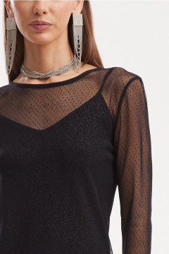 Платье сетка и трикотаж с боковыми разрезами нарядное N.O.W. 1516 - фото 5