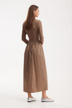 Платье из двух тканей с карманами и лодочном вырезом N.O.W. 1517 - фото 2