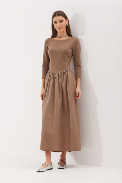 Платье из двух тканей с карманами и лодочном вырезом N.O.W. 1517 - фото 1