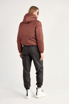 Куртка коричневая и красная с капюшоном и утеплителем Rivoli 1058.3 - фото 3