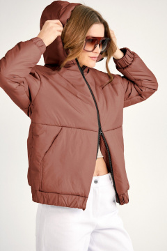 Куртка коричневая и красная с капюшоном и утеплителем Rivoli 1058.3 - фото 2