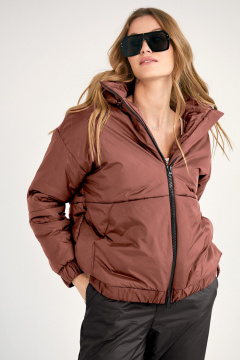 Куртка коричневая и красная с капюшоном и утеплителем Rivoli 1058.3 - фото 1