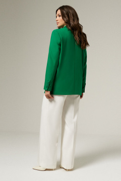 Жакет деловой оверсайз зеленый из текстиля Панда 123330w зеленый - фото 2