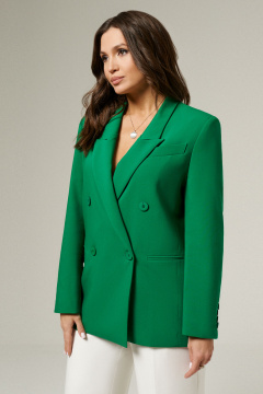 Жакет деловой оверсайз зеленый из текстиля Панда 123330w зеленый - фото 3