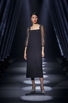 Платье черное нарядное из текстильного полотна Noche mio 1.617 SONYA - фото 1