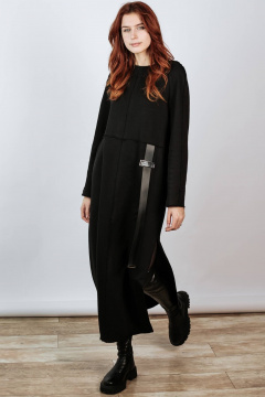 Платье прямого силуэта с разрезами из хлопка BUNABOUTIQUE 2111 - фото 1