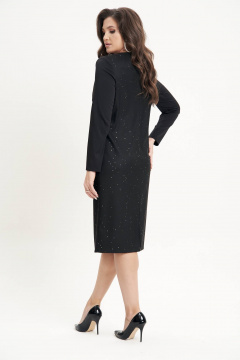 Черное платье с пайетками и эффектным подрезом для особого случая Fantazia Mod 5017 - фото 4