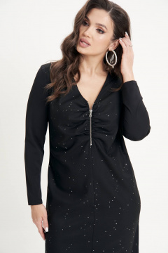 Черное платье с пайетками и эффектным подрезом для особого случая Fantazia Mod 5017 - фото 3