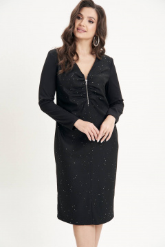 Черное платье с пайетками и эффектным подрезом для особого случая Fantazia Mod 5017 - фото 2