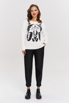 Черные трикотажные брюки с полосками и карманами AVE RARA 4130 черный - фото 1