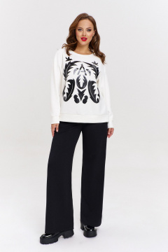 Джоггеры из трикотажа с карманами и лампасами AVE RARA 4132 черный - фото 3