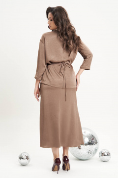 Блуза и Юбка из атласа нарядный комплект с драпировкой Fantazia Mod 4991/1 - фото 4