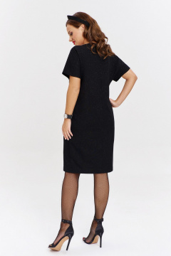 Платье из трикотажа с эффектной цепью и короткими рукавами AVE RARA 5027 черный - фото 3