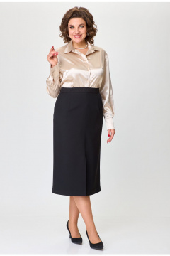 Классическая черная юбка-карандаш с карманами и разрезом VIPPRIMO 117 - фото 2
