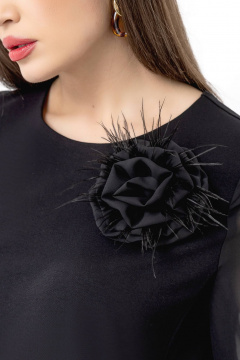 Платье футляр с воздушными рукавами и цветком Gold Style 2691 - фото 4