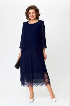 Платье с плиссе и гипюром в стильном дизайне Solomeya Lux 965C - фото 5