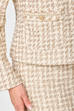 Деловой бежевый жакет и юбка из текстиля DaLi 9472.1 беж - фото 5