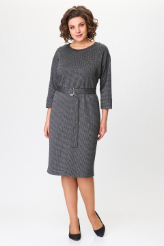 Платье из трикотажа с поясом для делового образа Zlata 4248 графит - фото 1