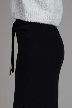 Юбка макси из трикотажа с разрезом и резинкой Mirolia 1243 черный - фото 5
