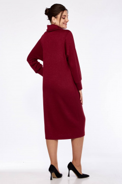 Платье из трикотажа с воротником-хомутом и нашивкой Matini 3.1558/1 бордо_люрекс - фото 3