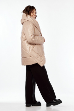 Бежевый демисезонный плащёвый пуховик со съемным поясом Диомант 2016 беж - фото 5